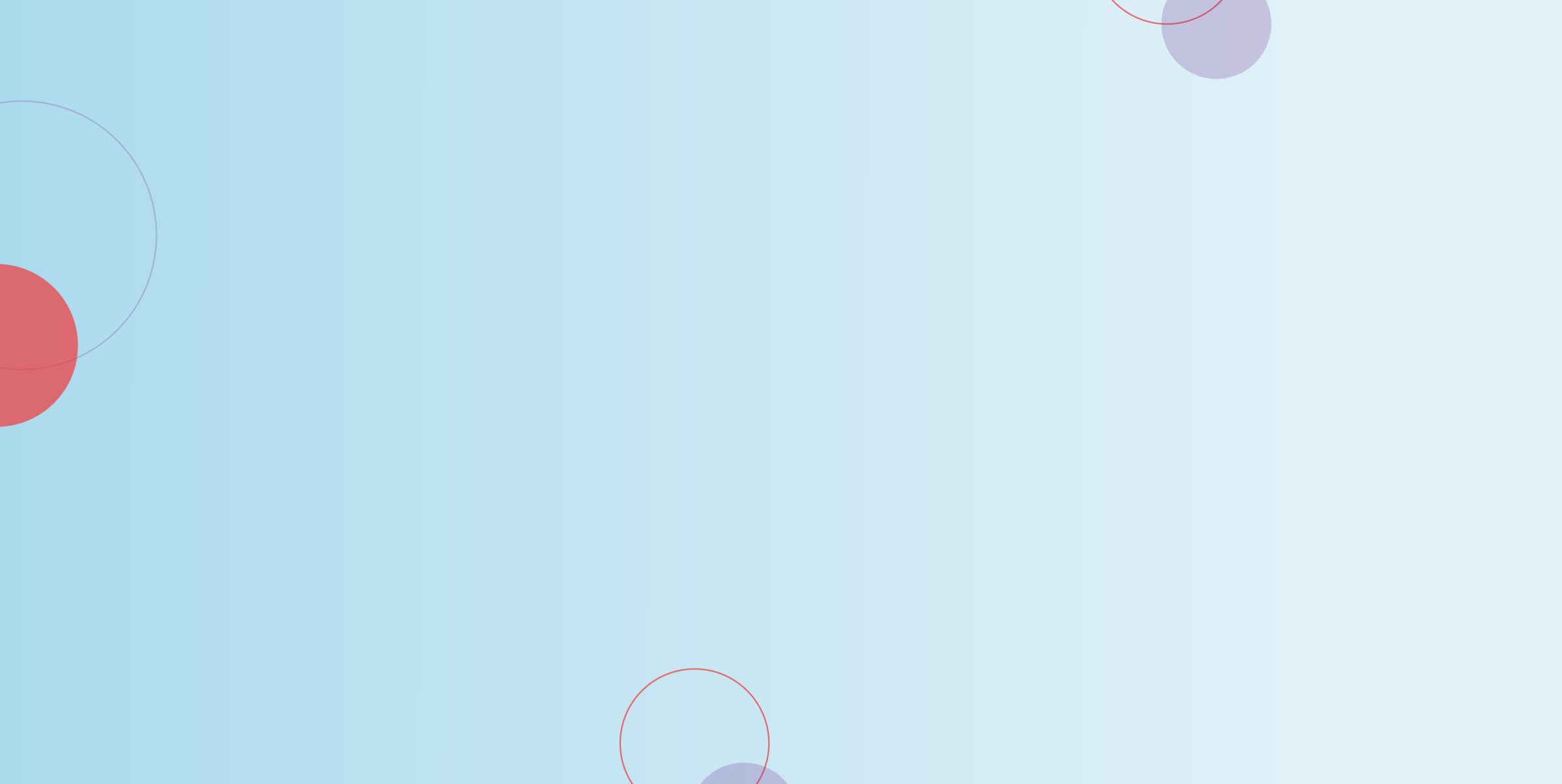 banner image of gradient with minimal blue and red bubbles